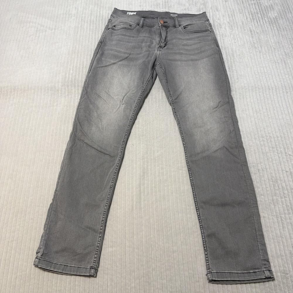 Mugsy Beans Mens Grey Stretch Denim Jeans 32x32 FLX3NMG Slim Fit Casual Pants